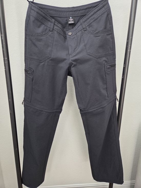 Kuhl Pants - Kuhl Womens 8R Gray Cargo Zip-Off Utility Pants Shorts Hiking Outdoor Pockets